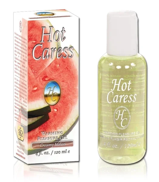 Hot Caress Flavoured Warming Massage Oil - Melon