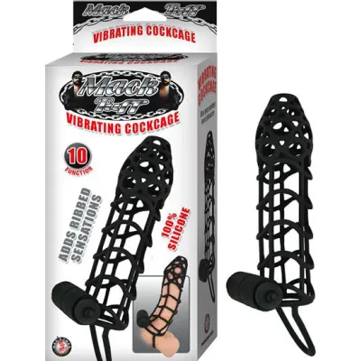 Mack Tuff Vibrating Cock Cage Black
