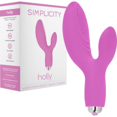 HOLLY G Spot Clitoral Vibrator Pink