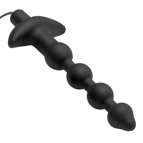 7 Speed Silicone Beaded Anal Vibe with Remote