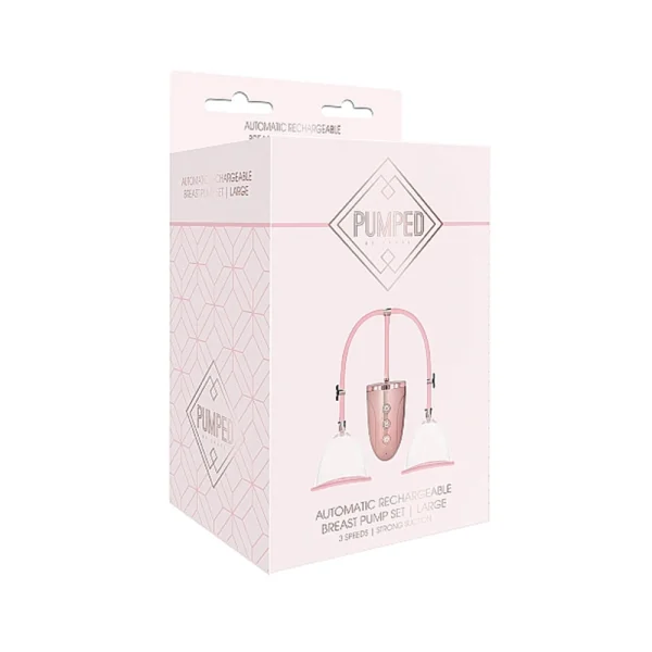Automatic Rechargeable Breast Pump Set - Large - Pink