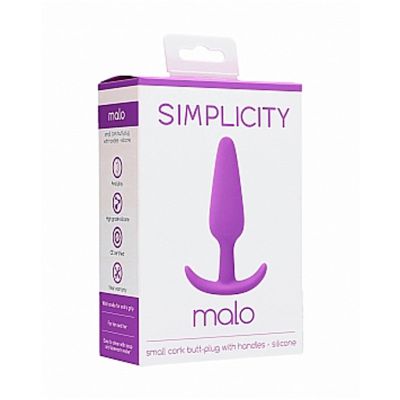 Malo Small Cork Butt plug With Handles Purple 3 9 Inch