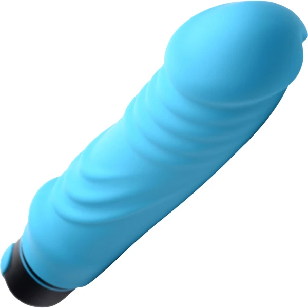 BANG! XL Bullet & Silicone Ribbed Sleeve Rechargeable Waterproof Vibrator - Blue