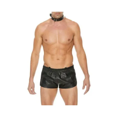 Premium Leather Bondage Collar Black