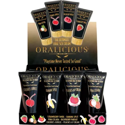 Oralicious 24 Piece P O P Display 2 Fl Oz Tubes Assorted Flavors