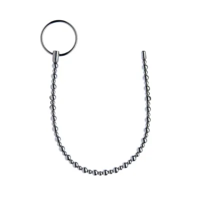Kink Range Metal Ring Beaded Penis Plug 12 9 Inch Silver