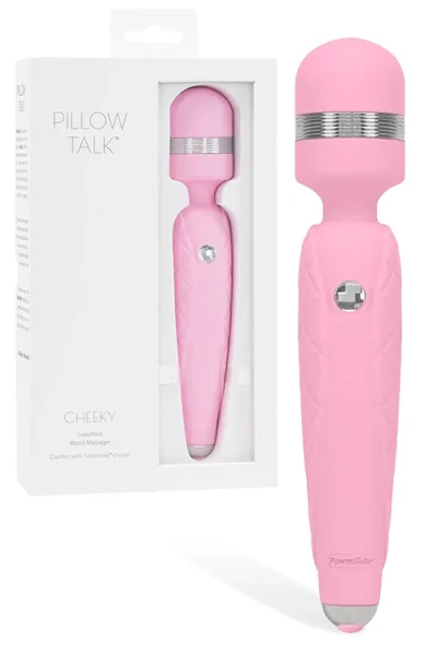 Pillow Talk Cheeky - 8.1" Vibrating Wand Massager with Swarovski Crystal Accent