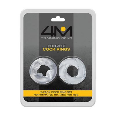 4m Endurance Cock Rings 2 Pack Clear