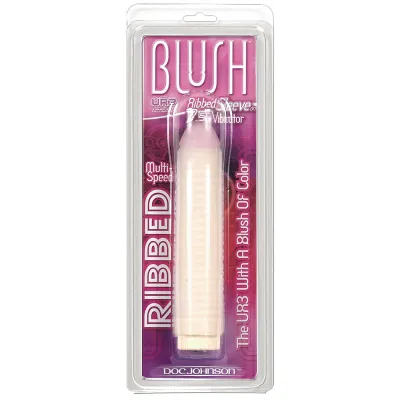 Blush Ribbed Ultraskyn Sleeve w 7 5 inch Vibe