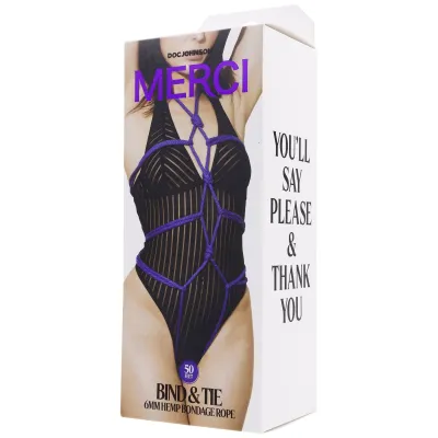 Merci Bind and Tie 6mm Hemp Bondage Rope 50 Feet Violet