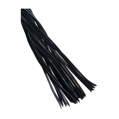 Bound X Calfskin Flogger With Rounded Metal Handle