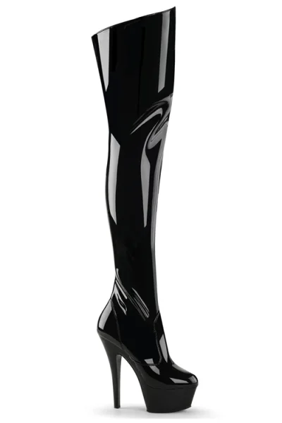 Kiss 6" Heel Patent Thigh High Platform Boot By Pleaser