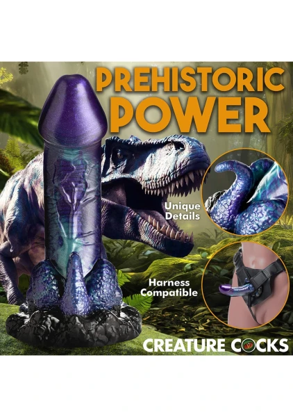 Dino-Dick 7.25" Silicone Suction Cup Dildo By Creature Cocks - Large