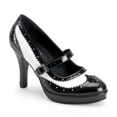 CONTESSA 06 Blk Wht Pat Gangster Mary Jane Shoe Retro Rock A Billy 4