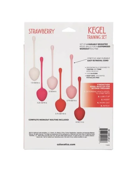 6 Piece Kegel Training Set - Strawberry - 5.5 Inch