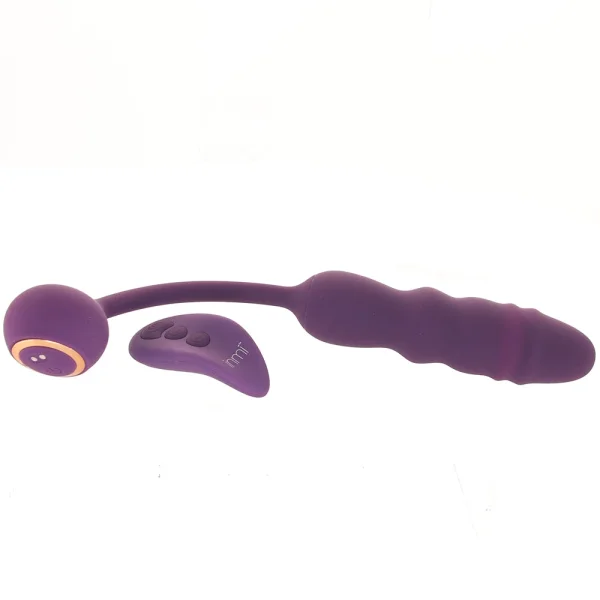 INMI Thrust Thumper Rechargeable Silicone Thrusting Vibrator With Remote - Purple