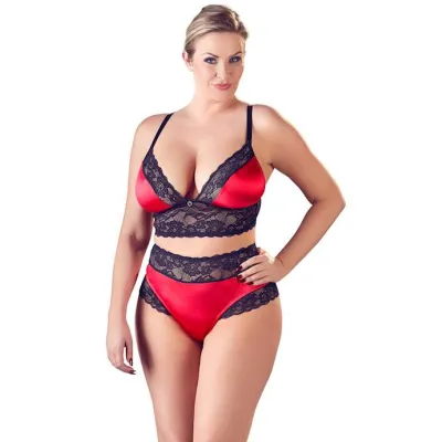 Floral Lace Trimmed Bra Set