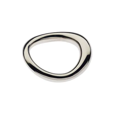 Kink Range Stainless Steel Bent Cock Ring 47 5mm Silver