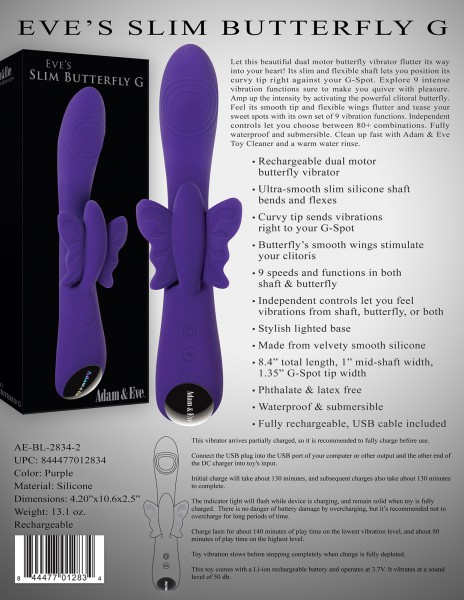 Slim Butterfly 8.4'' Rabbit Vibrator