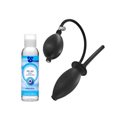 Enema Anal Stretching Kit With Plug And Desensitizing Lube Black