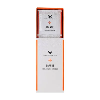 Share Satisfaction Orange Flavoured Condom 12 Pack Orange