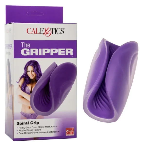 The Gripper Spiral Grip Penis Masturbator By CalExotics - Purple