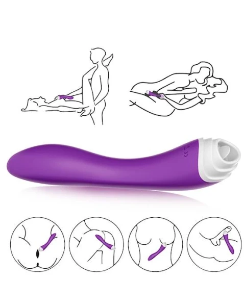 Liesel Licking G-spot Vibrator - Purple - 7.5 Inch