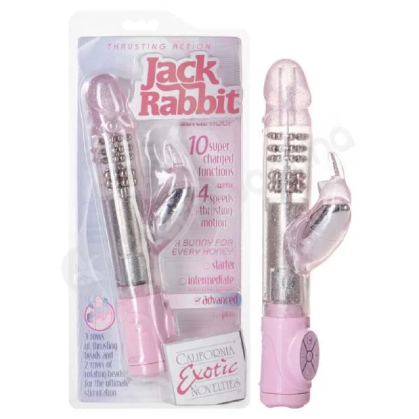 Pink Advanced Thrusting Action Jack Rabbit Vibrator