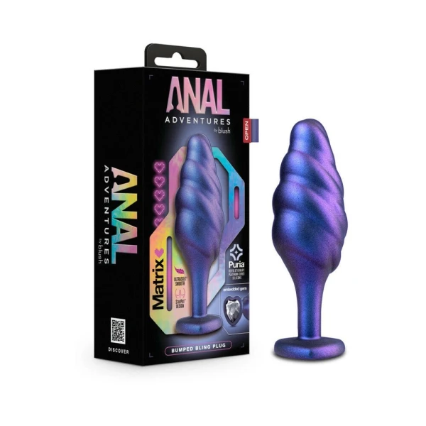 Anal Adventures Matrix - Bumped Bling Plug -  Sapphire