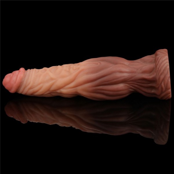 Nature Cock - 9.5 Inch Dual Layer Silicone Dildo with Bulge