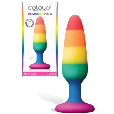nsnovelties 4 3 Rainbow Silicone Butt Plug