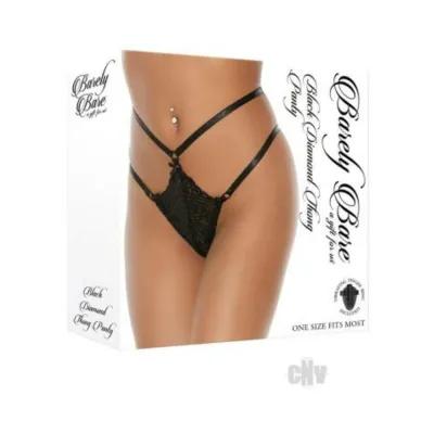 Barely Bare Black Diamond Thong Panty O s
