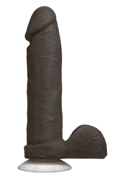 Doc Johnson The Realistic Cock UR3 8" - Vac-U-Lock Compatible Suction Cup - Chocolate