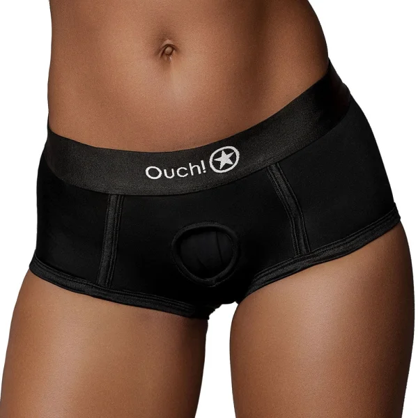 Ouch! Black Vibrating Strap-on Brief