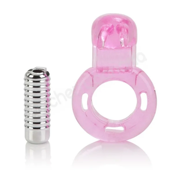 Basic Essentials Bunny Enhancer Pink Vibrating Cock Ring