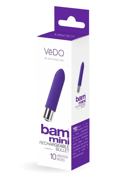 BAM MINI Rechargeable Bullet Silicone Vibrator by VeDO - Pink