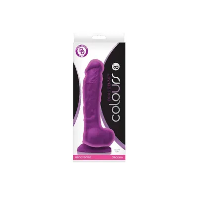 Colours Dual Density Dildo Purple 8 Inch