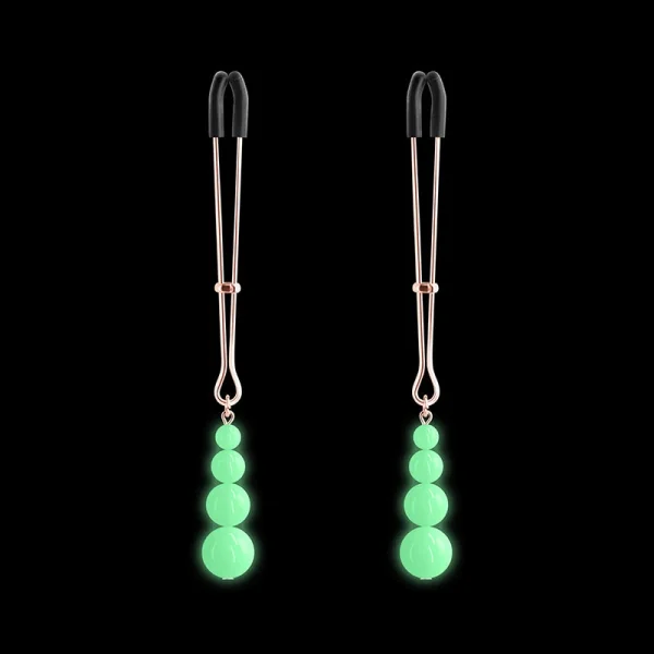 Bound Adjustable G2 Glow In The Dark Nipple Clamps by NS Novelties - Rose Gold