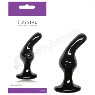 Crystal Premium Black Glass Butt Plug