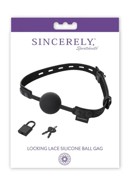 Sincerely Lace Silicone Locking Ball Gag by Sportsheets