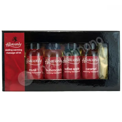 Heavenly Nights Sizzling Warming Massage Oil Kit 4 Pack