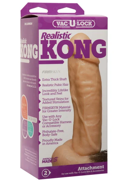 Vac-U-Lock Realistic Kong 9.5" Dildo for Harnesses | Strap On Dildos