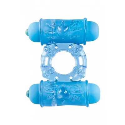 Double Vibrating Bullet Ring Blue