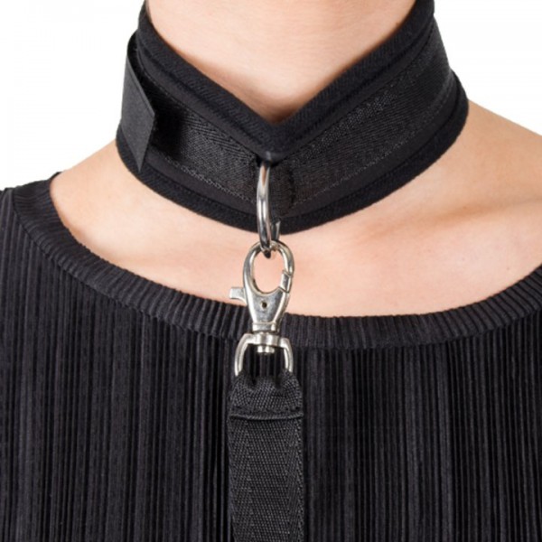 Bondara Black Soft Velcro Collar With Leash — image 4 of 4