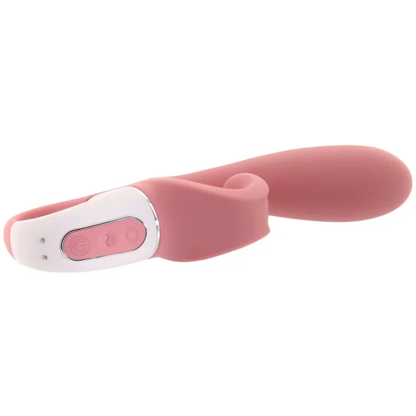 Satisfyer Hug Me Silicone Rechargeable Flexible App Enabled Dual Stimulation Vibrator - Pink