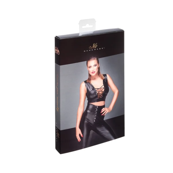 Noir Handmade Powerwetlook Top With Lacing M — image 2 of 2