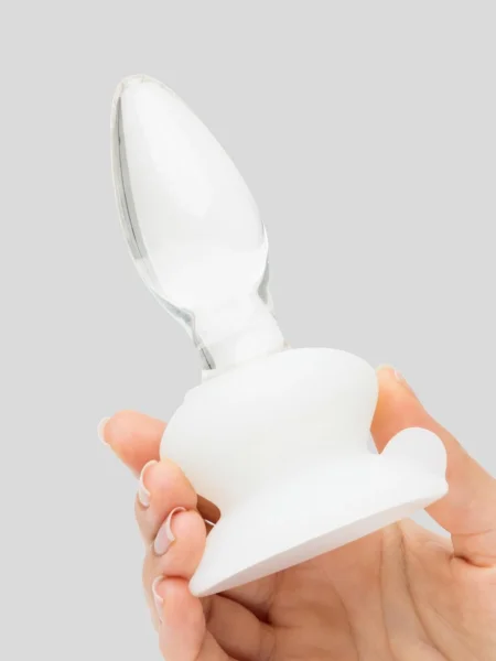 Icicles No. 91 Clear Glass Butt Plug with Suction Cup by Pipedream Products