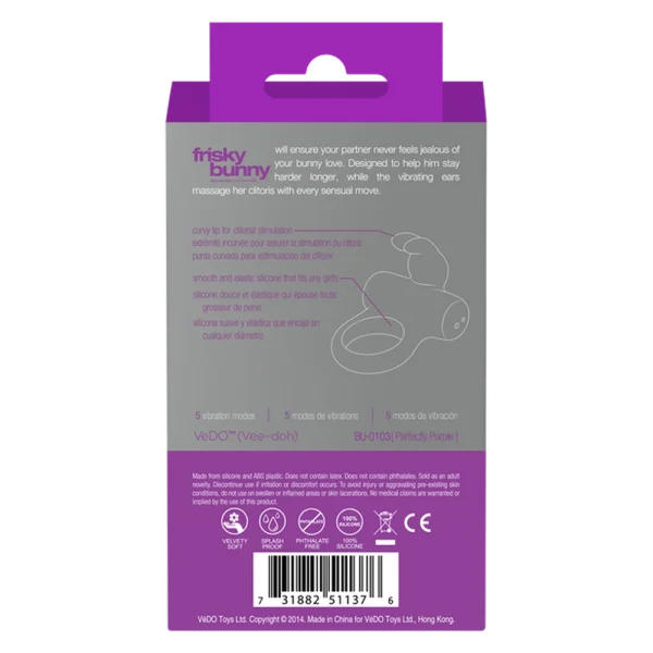 Ohhh Bunny Frisky Bunny Vibrating Cock Ring - Perfectly Purple