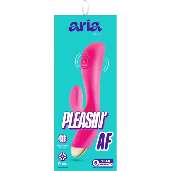 Aria Pleasin' AF Silicone Waterproof Dual Stimulation Vibrator By Blush - Fuchsia