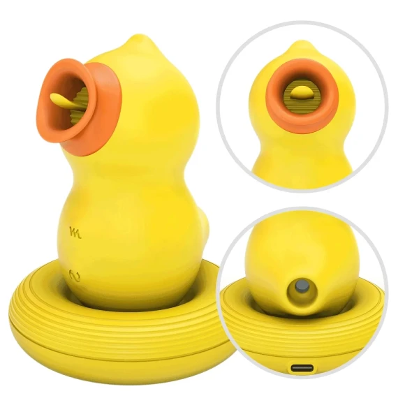 Tracy's Dog DucKing Sucking & Licking Rubber Duck Clitoral Silicone Pleasure Air Stimulator